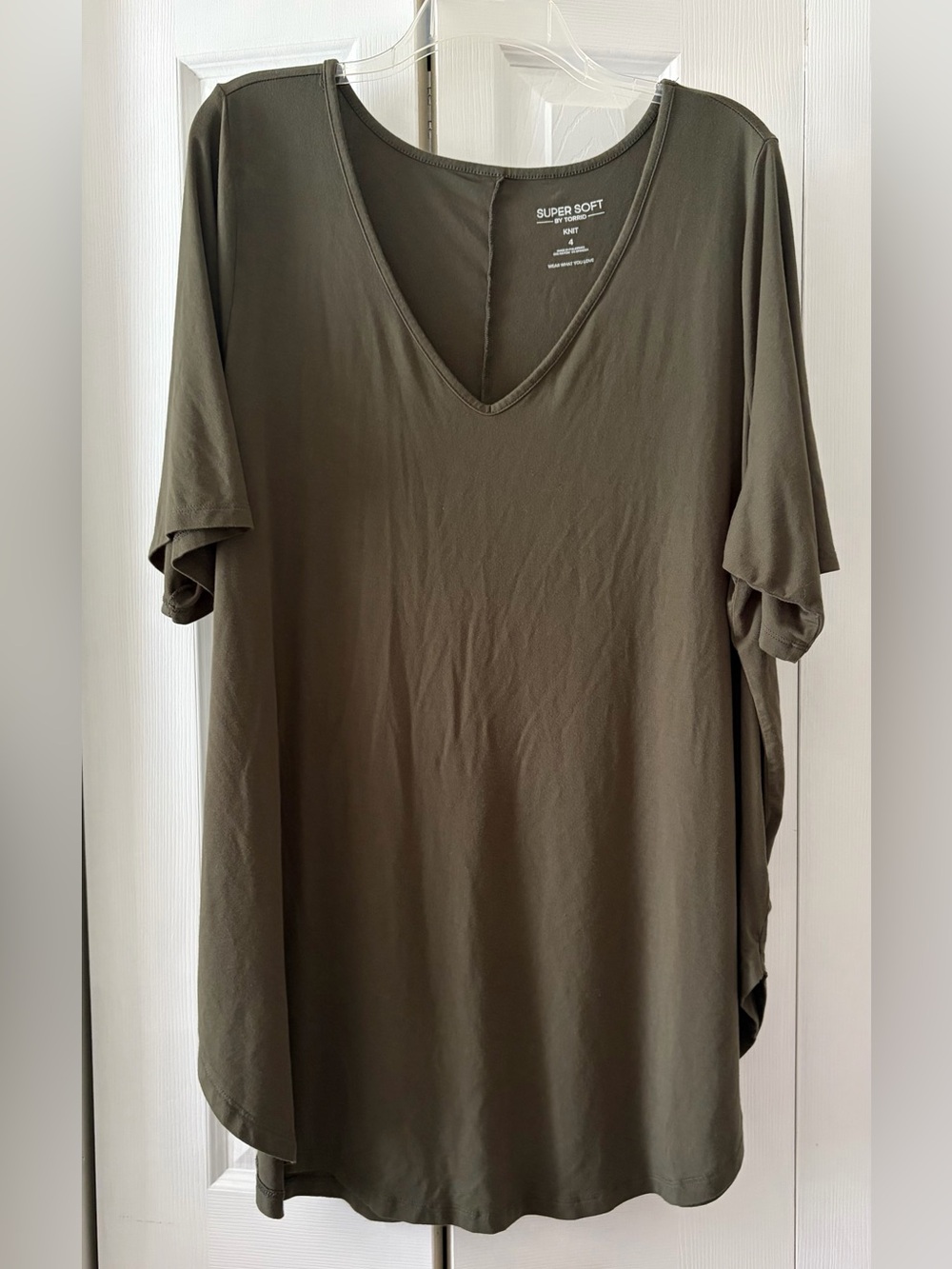 Torrid Super Soft V-Neck Short Sleeve Tee — Olive